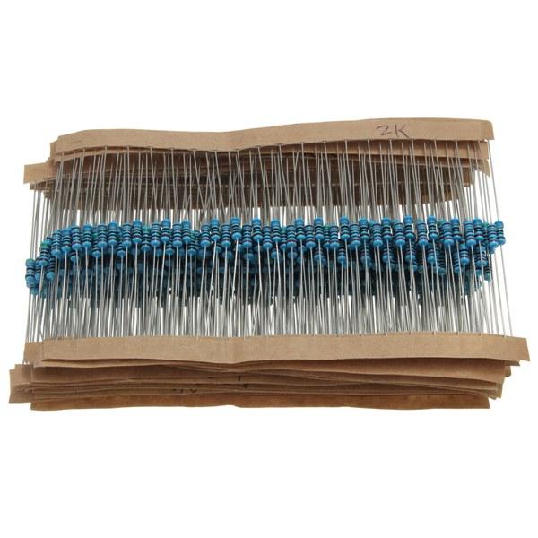 500pcs 1/4w 1% Metal Film Resistor 25 Values Assor...