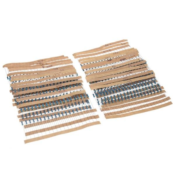 500pcs 1/4w 1% Metal Film Resistor 25 Values Assortment