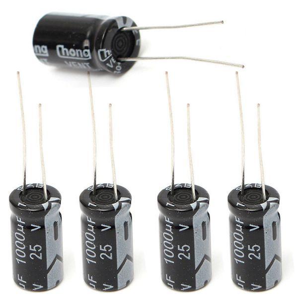 60pcs 1000uF 25V Radial Electrolytic Capacitor 10 ...