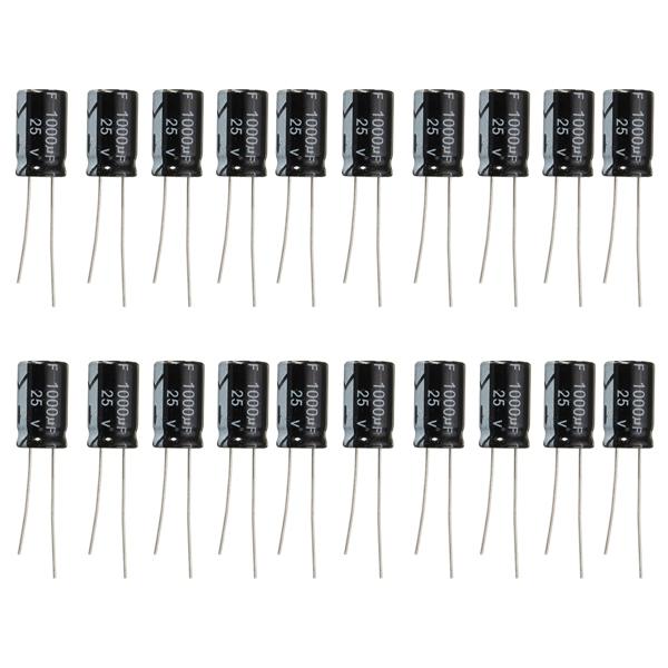 60pcs 1000uF 25V Radial Electrolytic Capacitor 10 x 17mm