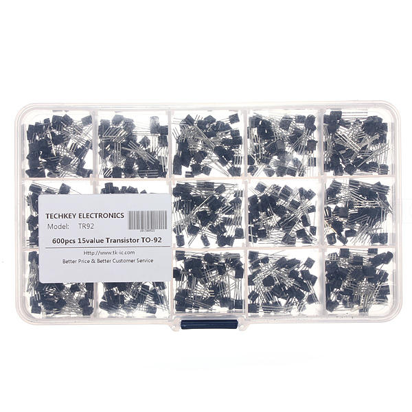 3 Set 600 Pcs 15 Value Transistor TO-92 Assortment Box Kit