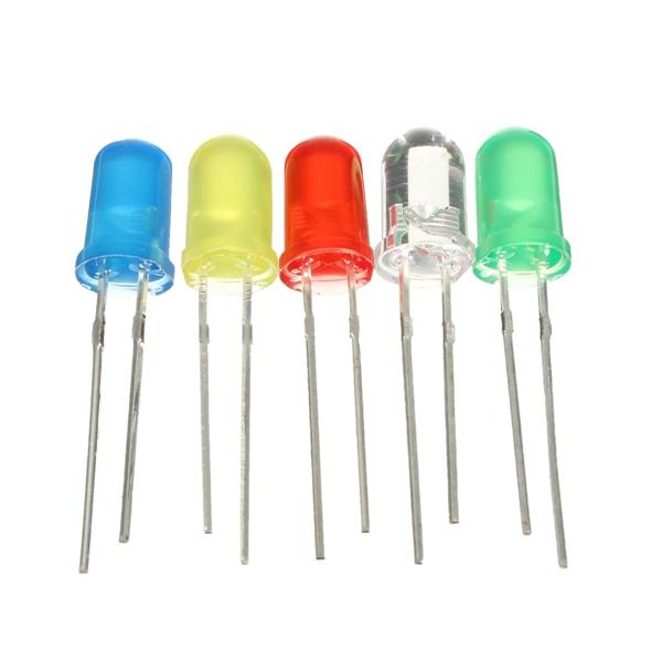 1000pcs 5mm LED Blue Green Yellow Red White Round LED Diode Mixed Color Kit