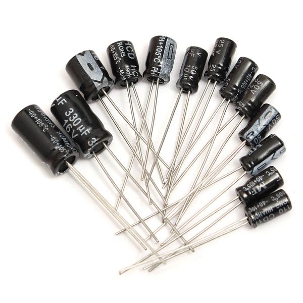 600pcs 12 Value 1uF~470uF Electrolytic Capacitor A...