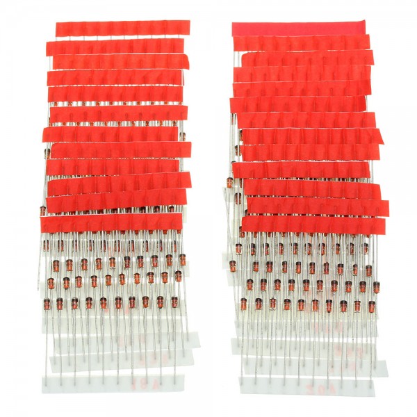 250 Pcs 25 Values 1W Zener Diode Assorted Kit 3V To 33V Assortment Kit