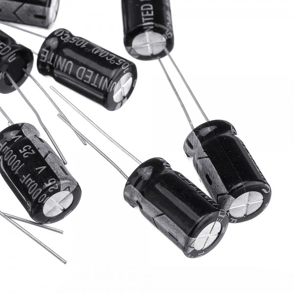 20Pcs High Frequency Low Impedance 25V 1000uF 10*13MM Aluminum Electrolytic Capacitor 1000uf 25v 25V1000uf