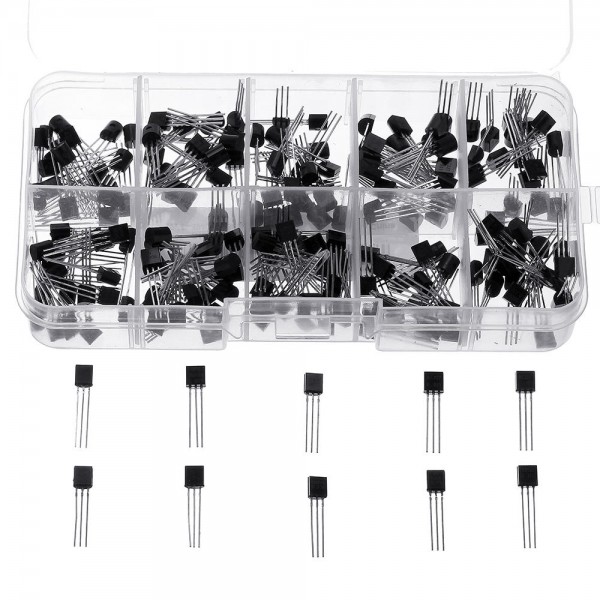 200Pcs Transistor Assortment Kit BC337 BC327 2N222...