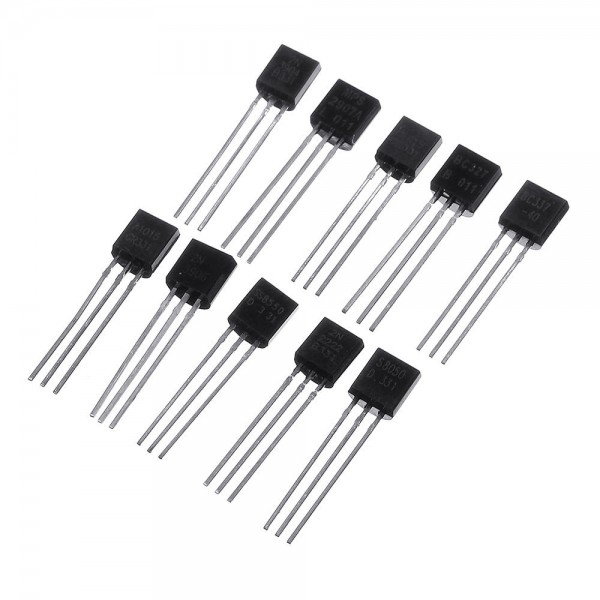 200Pcs Transistor Assortment Kit BC337 BC327 2N2222 2N2907 2N3904 2N3906 S8050 S8550 A1015 C1815 10 Value Transistors Box